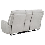 Sylmar Chenille Upholstered Power Reclining Loveseat Dove Grey