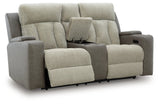 Stately Check Power Reclining Loveseat/Console/Adjustable Headrest