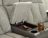 Stately Check Power Reclining Loveseat/Console/Adjustable Headrest