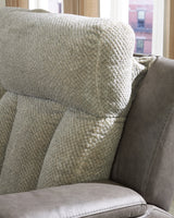 Stately Check Power Reclining Sofa with Adjustable Headrest
