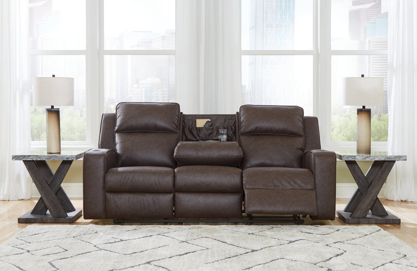 Lavenhorne Reclining Sofa w/Drop Down Table