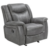 Conrad Upholstered Padded Arm Motion Sofa Set Grey