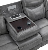 Conrad Upholstered Padded Arm Motion Sofa Set Grey