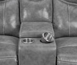 Conrad Upholstered Padded Arm Motion Sofa Set Grey