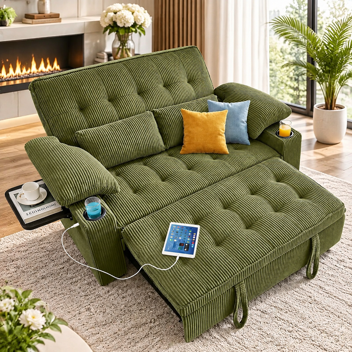 Milan Corduroy Sleeper Sofa