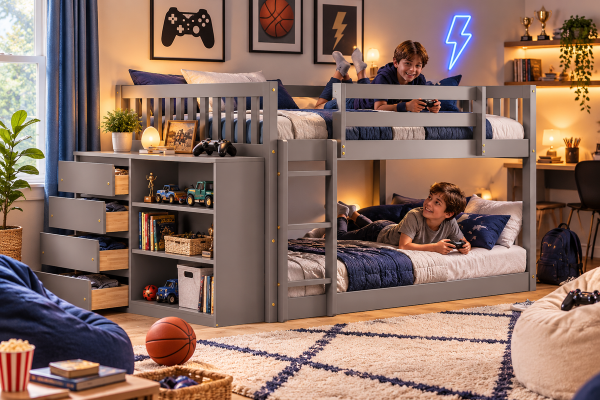 Hudson Full Over Full Bunk Bed w/ Storage