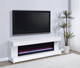 Mallory TV Stand Fireplace Console Bluetooth Speaker Black High Gloss