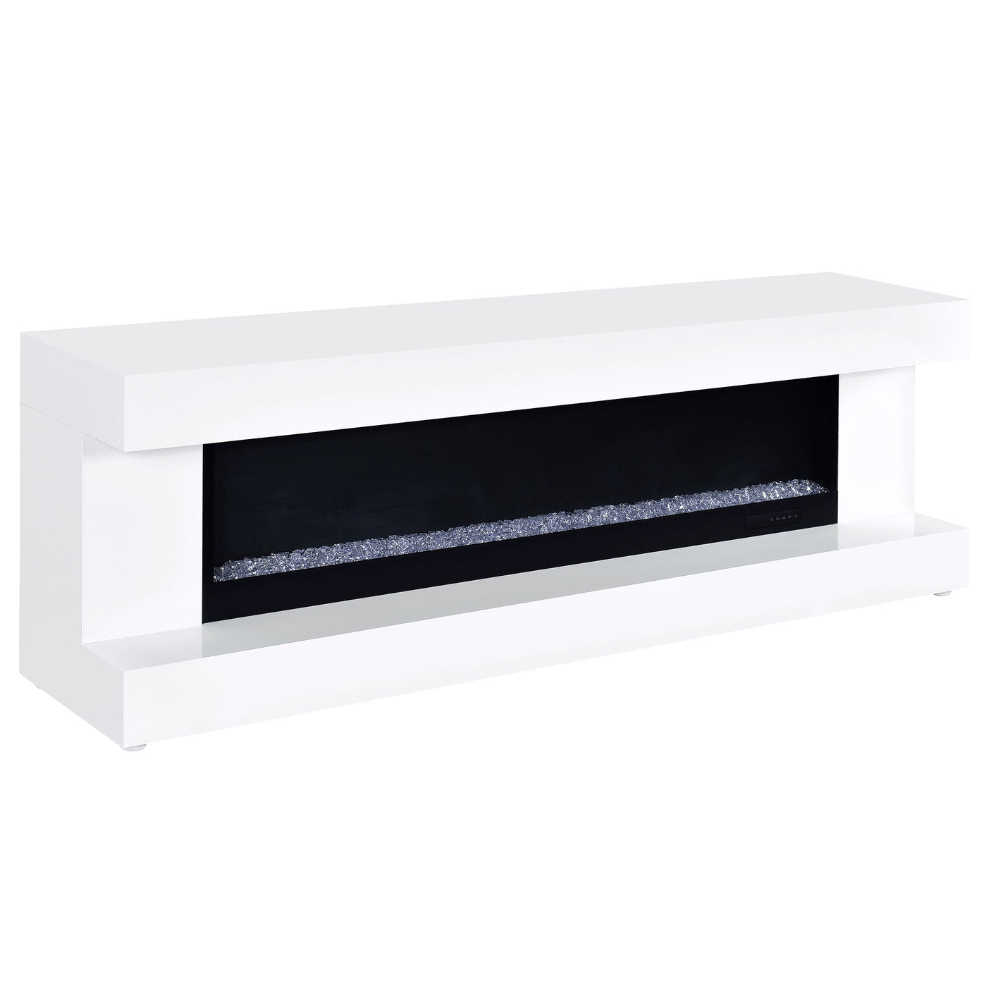 Mallory TV Stand Fireplace Console Bluetooth Speaker Black High Gloss