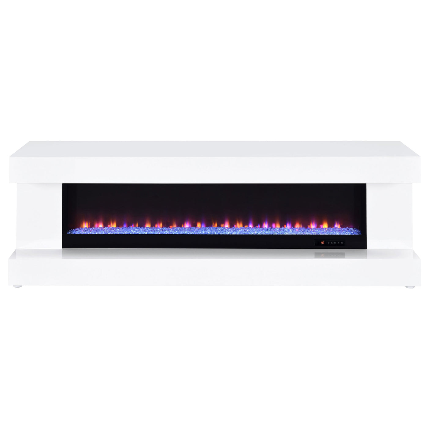 Mallory TV Stand Fireplace Console Bluetooth Speaker Black High Gloss