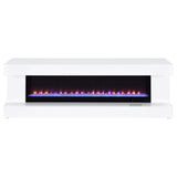 Mallory TV Stand Fireplace Console Bluetooth Speaker Black High Gloss