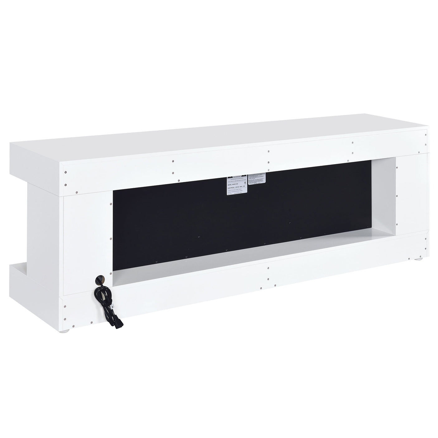 Mallory TV Stand Fireplace Console Bluetooth Speaker Black High Gloss