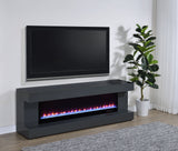 Mallory TV Stand Fireplace Console Bluetooth Speaker Black High Gloss