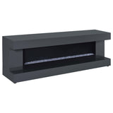 Mallory TV Stand Fireplace Console Bluetooth Speaker Black High Gloss