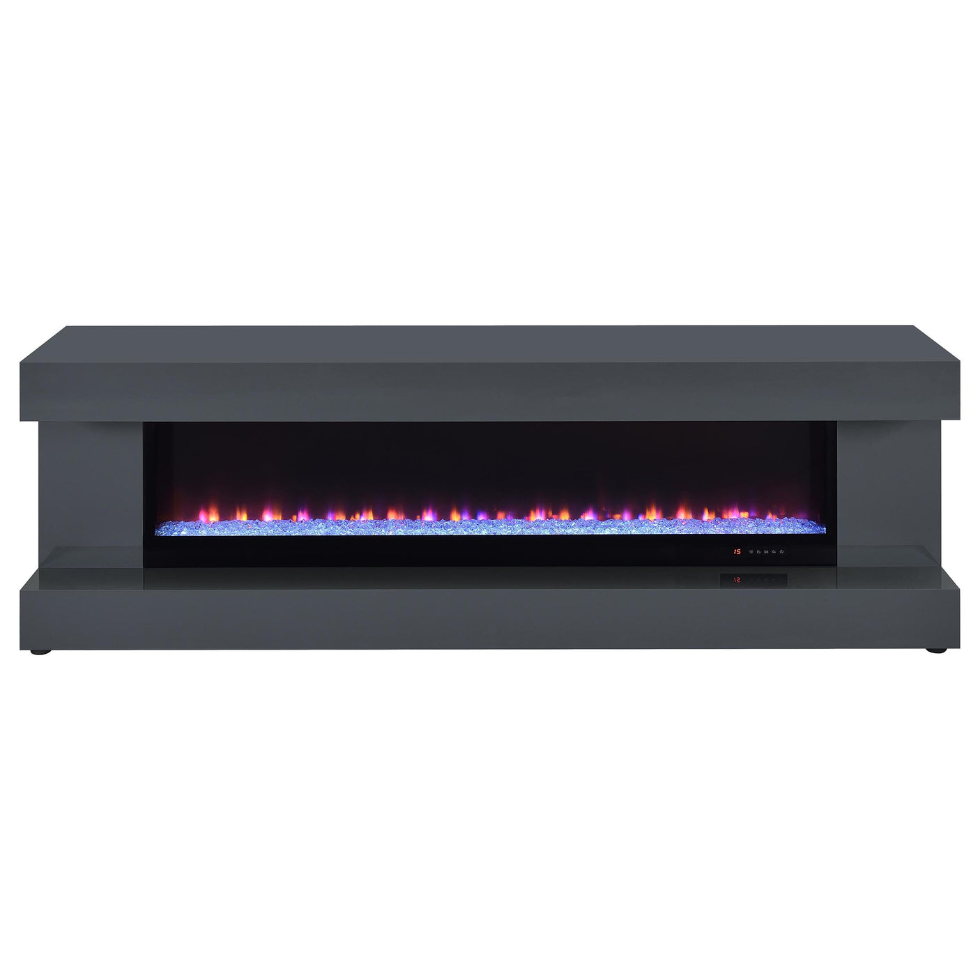 Mallory TV Stand Fireplace Console Bluetooth Speaker Black High Gloss