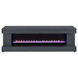 Mallory TV Stand Fireplace Console Bluetooth Speaker Black High Gloss
