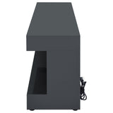 Mallory TV Stand Fireplace Console Bluetooth Speaker Black High Gloss