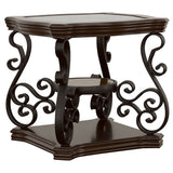 Laney 1-shelf Glass Top Rectangular End Table Deep Merlot