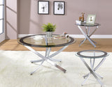 Brooke Round Coffee and End Table Set Brass
