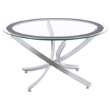 Brooke Round Coffee and End Table Set Brass