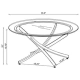 Brooke Round Glass Top Coffee Table Metal Base
