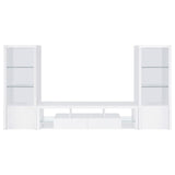 Jude 3-shelf Engineered Wood Media Tower High Gloss White