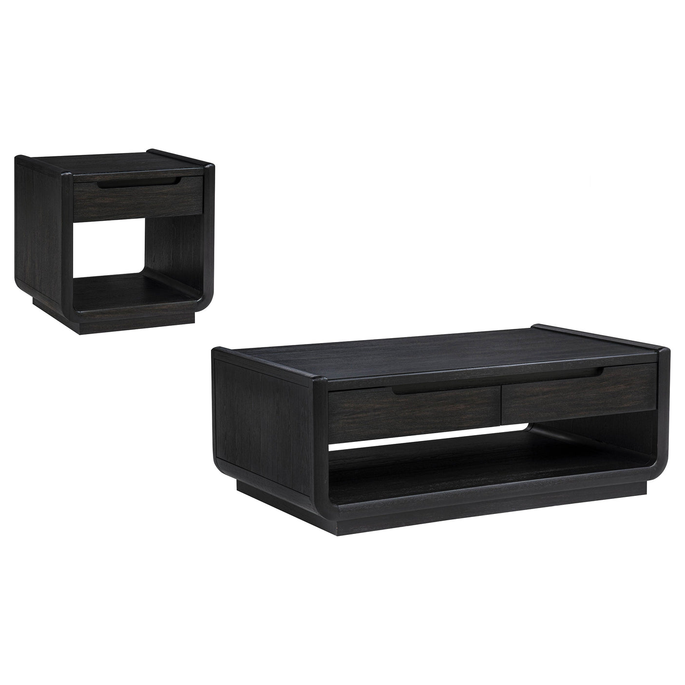 Leandro 2-drawer Wood Cocktail Coffee Table Burnished Black