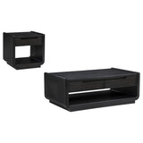 Leandro 2-drawer Wood Cocktail Coffee Table Burnished Black
