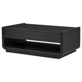 Leandro 2-drawer Wood Cocktail Coffee Table Burnished Black