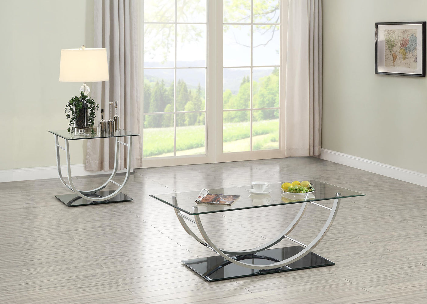 Danville Glass Top Coffee and End Table Set