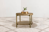 Arini Round End Side Table With Storage Shelf