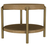 Arini Round End Side Table With Storage Shelf