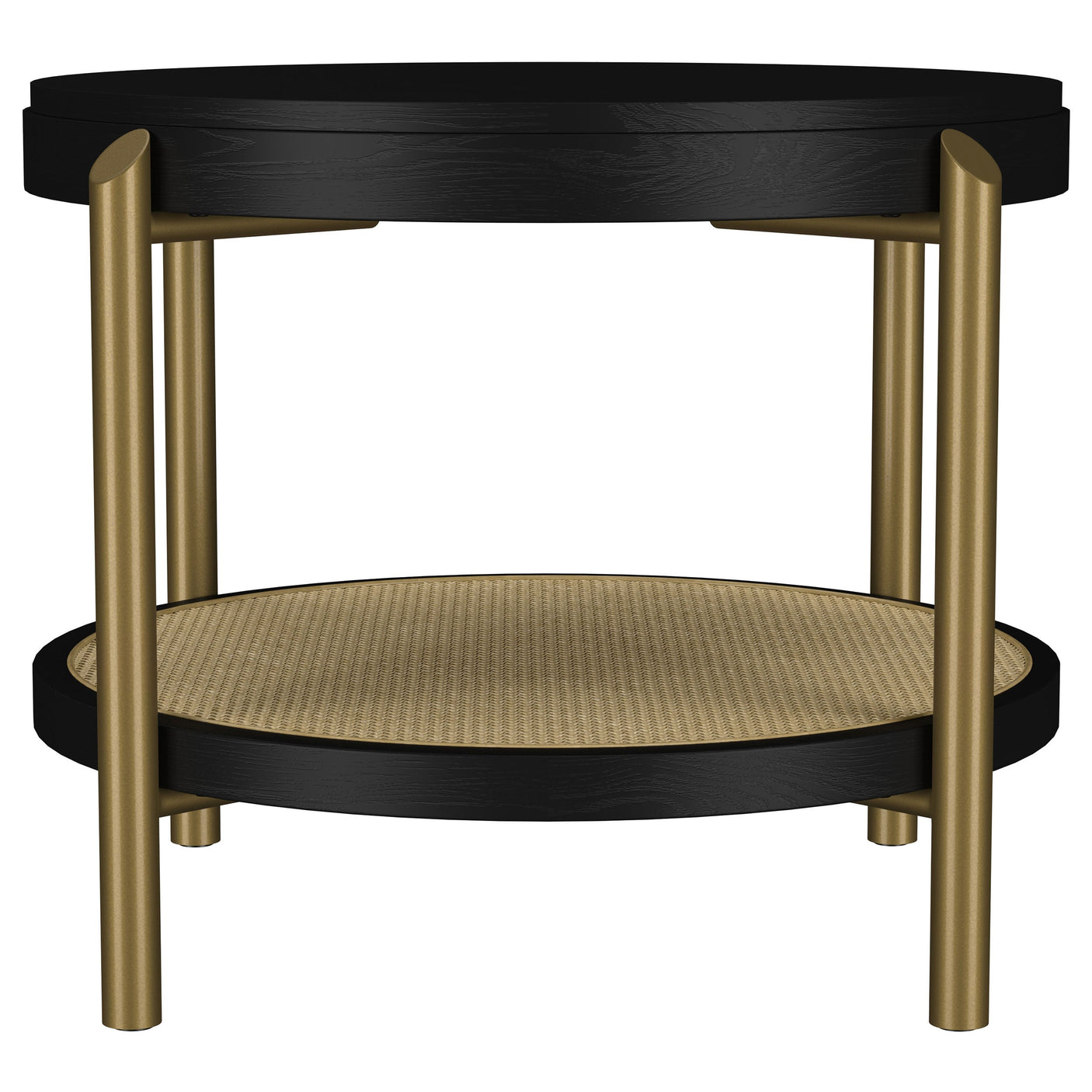 Arini Round End Side Table With Storage Shelf