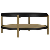 Arini Round Coffee Table with Storage Shelf