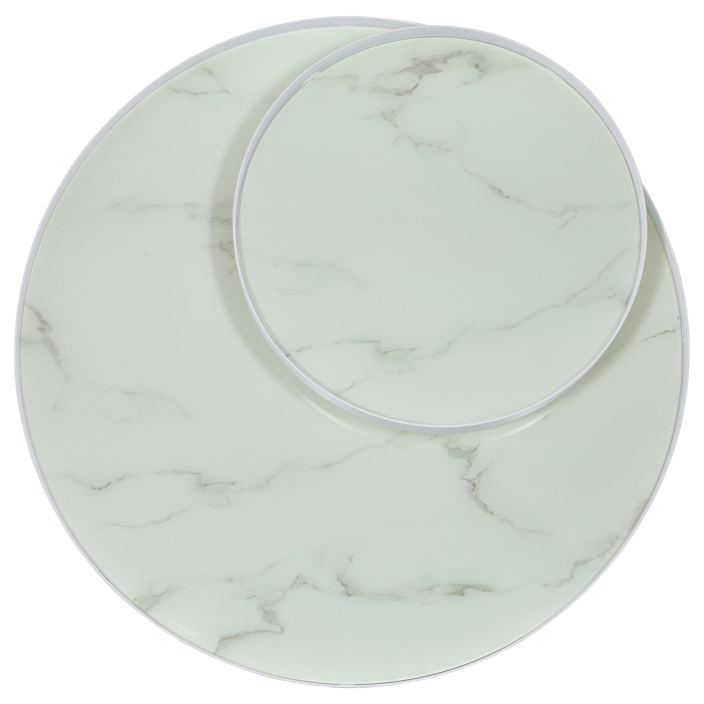 Briggs Round Marble Printed Glass Top Coffee Table