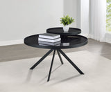 Briggs Round Marble Printed Glass Top Coffee Table