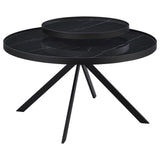 Briggs Round Marble Printed Glass Top Coffee Table