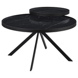 Briggs Round Marble Printed Glass Top Coffee Table