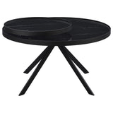Briggs Round Marble Printed Glass Top Coffee Table