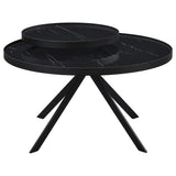 Briggs Round Marble Printed Glass Top Coffee Table