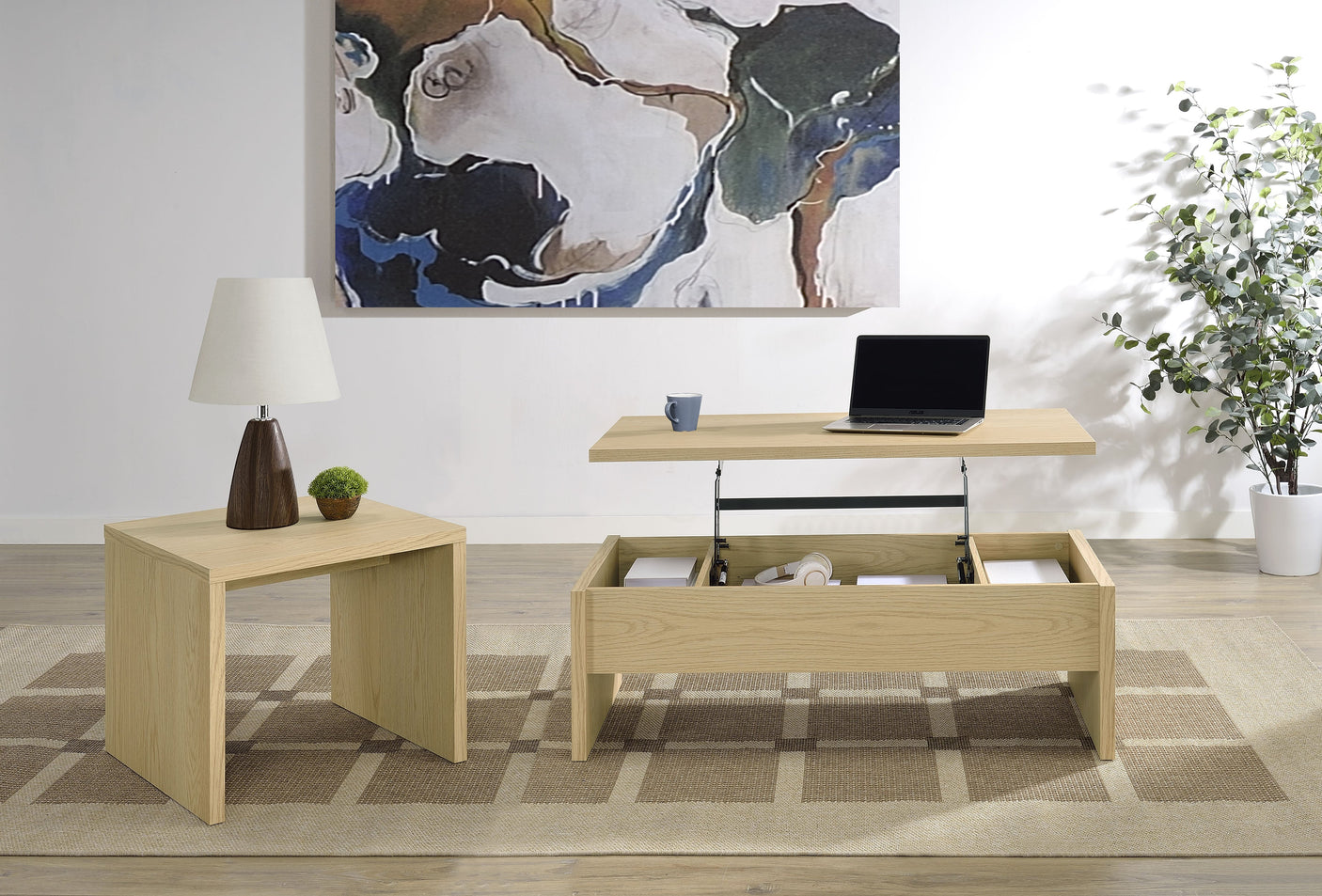 Canoga Engineered Wood Accent Side End Table