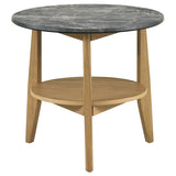 Bradley Round SmartTop Cocktail Coffee Table Grey and Natural