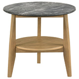Bradley Round SmartTop Cocktail Coffee Table Grey and Natural