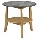 Bradley Round SmartTop Cocktail Coffee Table Grey and Natural