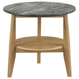 Bradley Round SmartTop Cocktail Coffee Table Grey and Natural