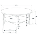 Bradley Round SmartTop Cocktail Coffee Table Grey and Natural