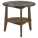 Bradley Round SmartTop End Side Table Grey and Natural