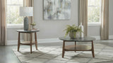 Bradley Round Smarttop Coffee Table Set Smokey Grey and Brown