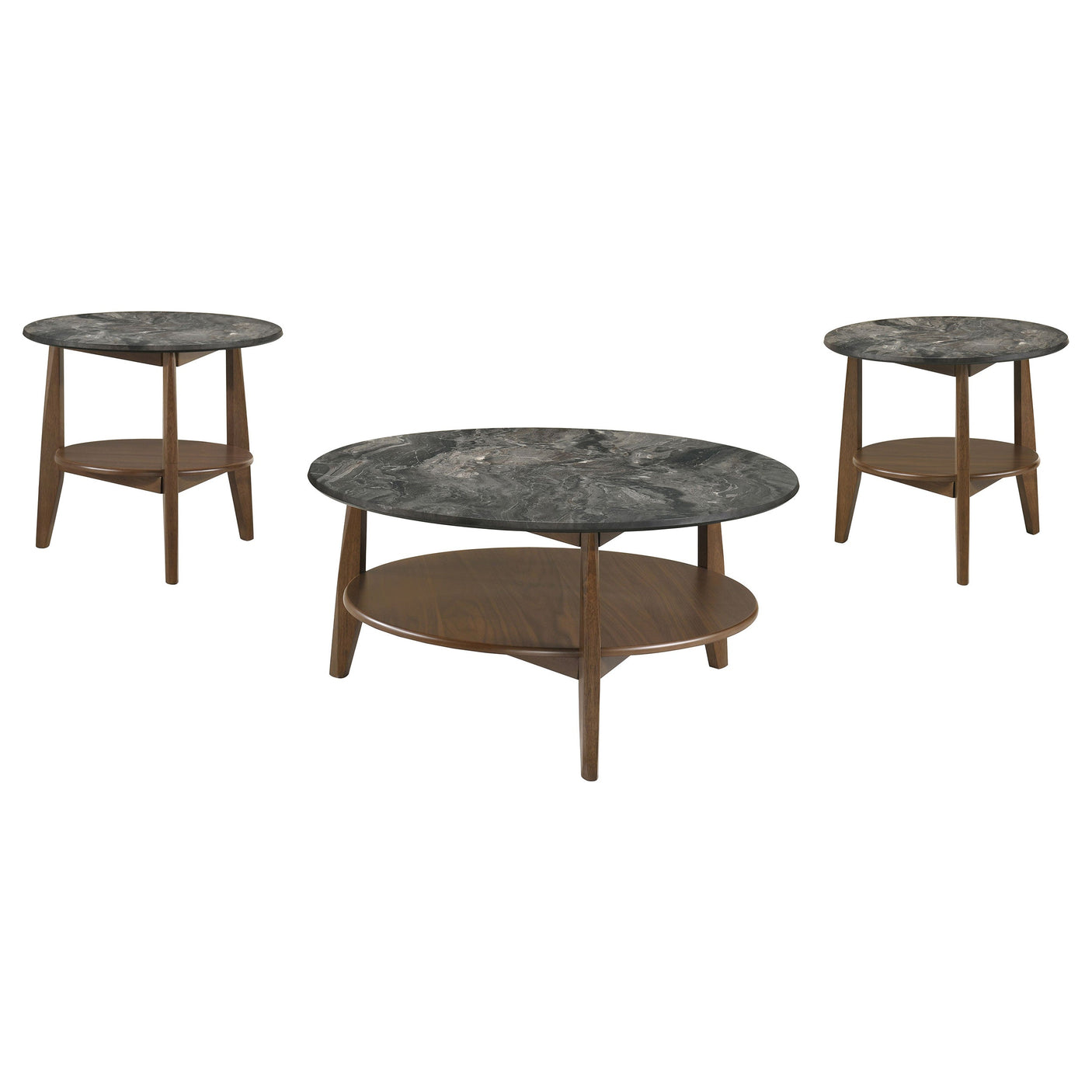 Bradley Round SmartTop Cocktail Coffee Table Grey and Natural