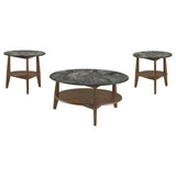 Bradley Round SmartTop Cocktail Coffee Table Grey and Natural