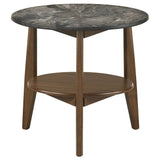 Bradley Round SmartTop Cocktail Coffee Table Grey and Natural